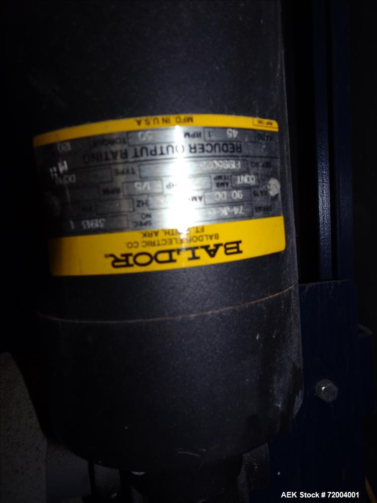 Used Lantech Q-300 Semi-Automatic Stretch Wrapper.