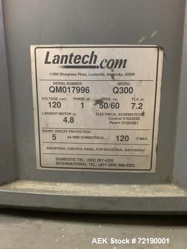Used- Lantech Semi-Automatic Stretch Wrapper, Model Q-300