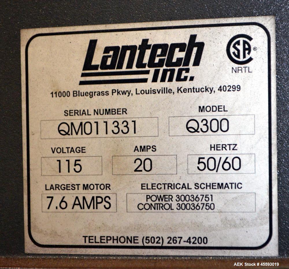 Used Lantech Model Q300 Stretch Wrapper. 72" Diameter turntable. 115 Volt, 20 amp, 50/60 hertz. In floor mounted. Serial#QM011331.