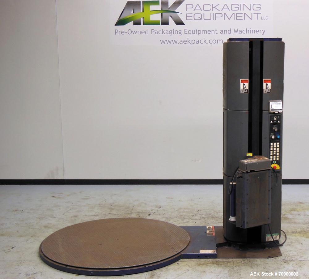 Used Lantech Q300 semi automatic stretch wrapper. Low Profile unit capable of speeds from 25-35 loads per hour. Maximum load size 73 1/2", height 80", weight 4000pounds. 65" diameter turntable driven...