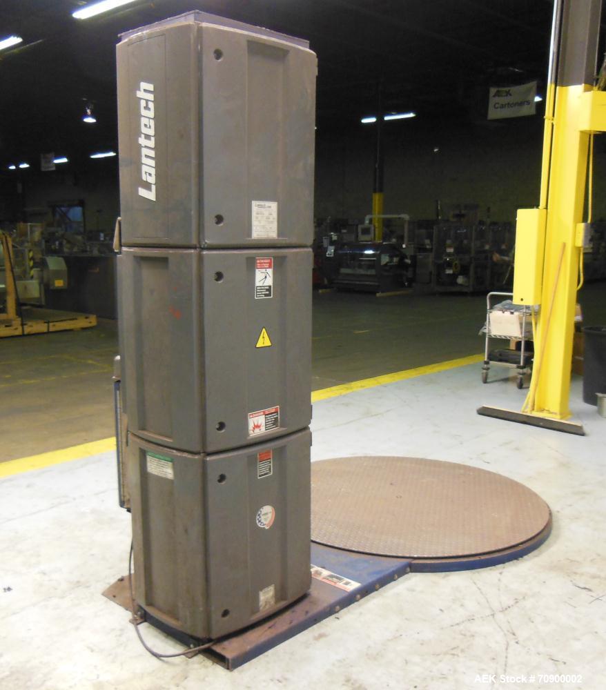 Used Lantech Q300 semi automatic stretch wrapper. Low Profile unit capable of speeds from 25-35 loads per hour. Maximum load size 73 1/2", height 80", weight 4000pounds. 65" diameter turntable driven...