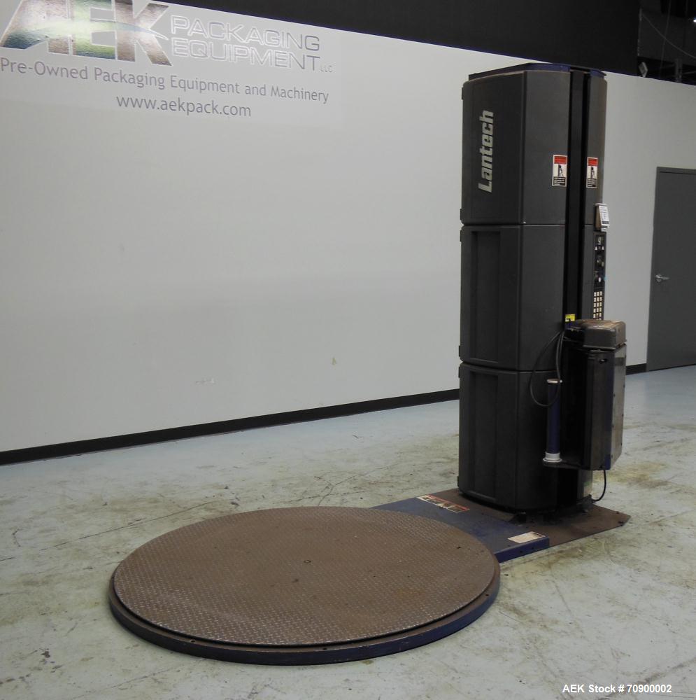 Used Lantech Q300 semi automatic stretch wrapper. Low Profile unit capable of speeds from 25-35 loads per hour. Maximum load size 73 1/2", height 80", weight 4000pounds. 65" diameter turntable driven...