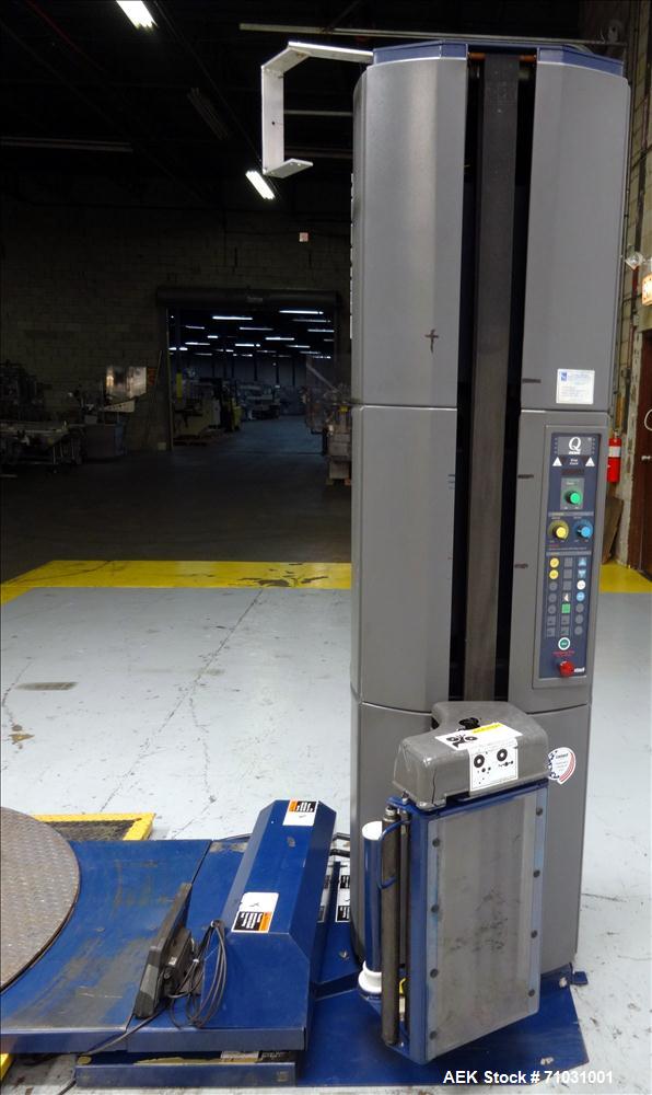 Used Lantech Q300 Semi-Automatic Pallet Stretch Wrap Machine. Capable of up to 35 loads per hour. Maximum Load: Diagonal: 72", Height: 80", Weight: 4000 lbs., Maximum roll diameter of 10", with 20" f...