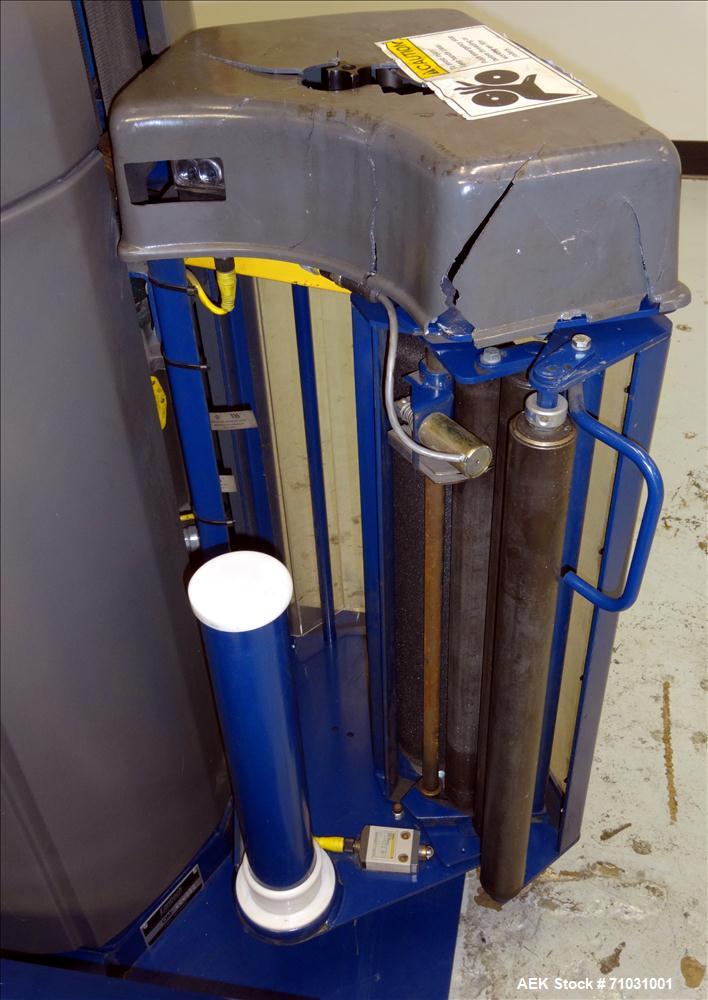 Used Lantech Q300 Semi-Automatic Pallet Stretch Wrap Machine. Capable of up to 35 loads per hour. Maximum Load: Diagonal: 72", Height: 80", Weight: 4000 lbs., Maximum roll diameter of 10", with 20" f...