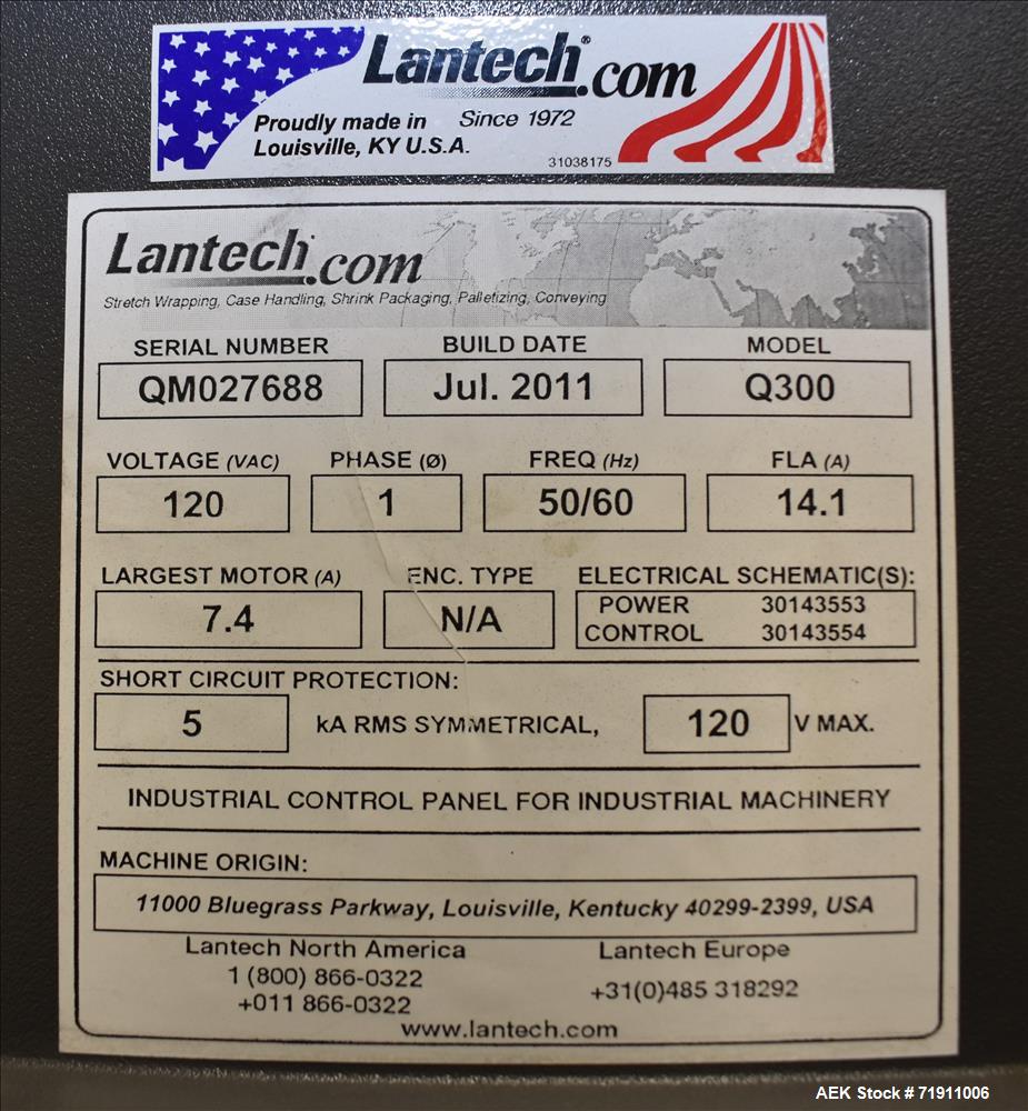 Used- Lantech Q300 Semi Automatic Stretch Wrapper.