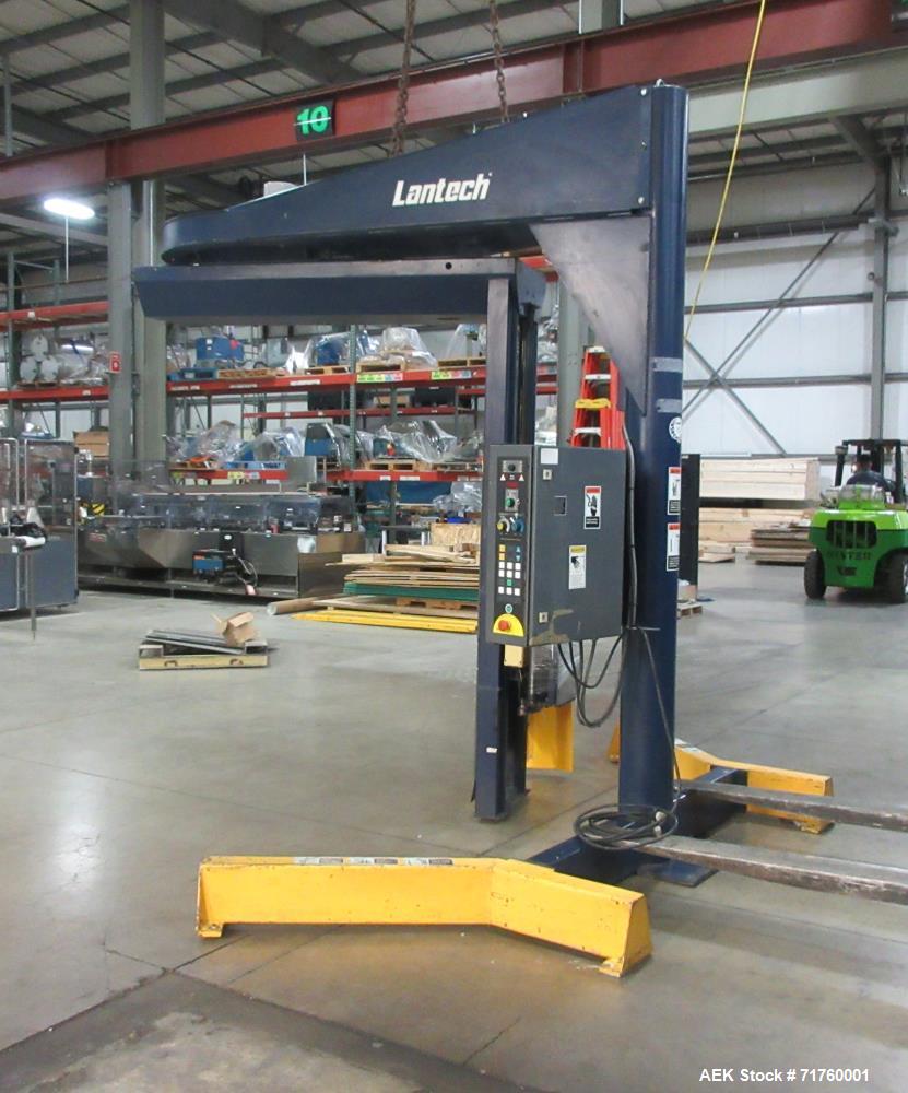 Used Lantech S-300 Straddle-Type Semi Automatic Stretch Wrapper