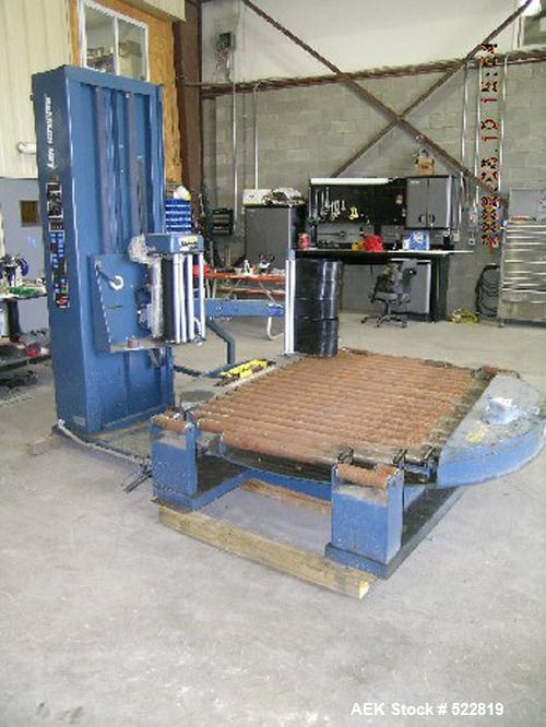 USED: Lantech semi-automatic stretch wrapper. Control panel is 230/460volt. 81" diameter turntable. Dongan circuit boxes. 6000 lb capacityturntable. 51-1/2" usable roller width. 5158 cycles run on th...