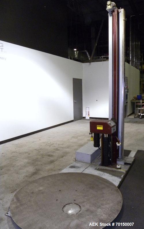 Used Liberty Industries Series 500 Plus Semi-Automatic Stretch Wrapper. Capable of up to 30 loads per hour for spiral applicators. Includes a Max series pre-stretch film delivery system, control pane...