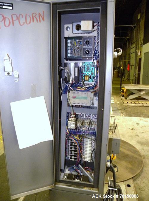 Used Liberty Industries Series 5.1 Semi-Automatic Stretch Wrapper. Capable of up to 30 loads per hour for spiral applicators. Includes a Pace series pre-stretch film delivery system, L70 controls, an...