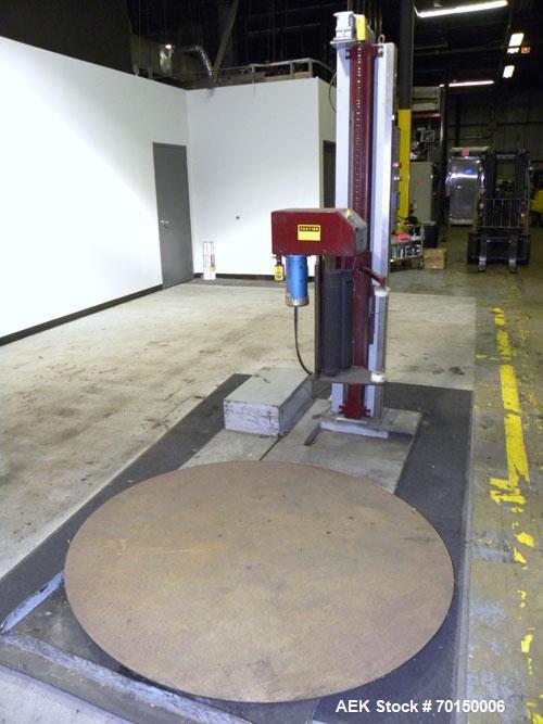 Used Liberty Industries Series 500 Plus Semi-Automatic Stretch Wrapper. Capable of up to 30 loads per hour for spiral applicators. Includes a Max series pre-stretch film delivery system, control pane...