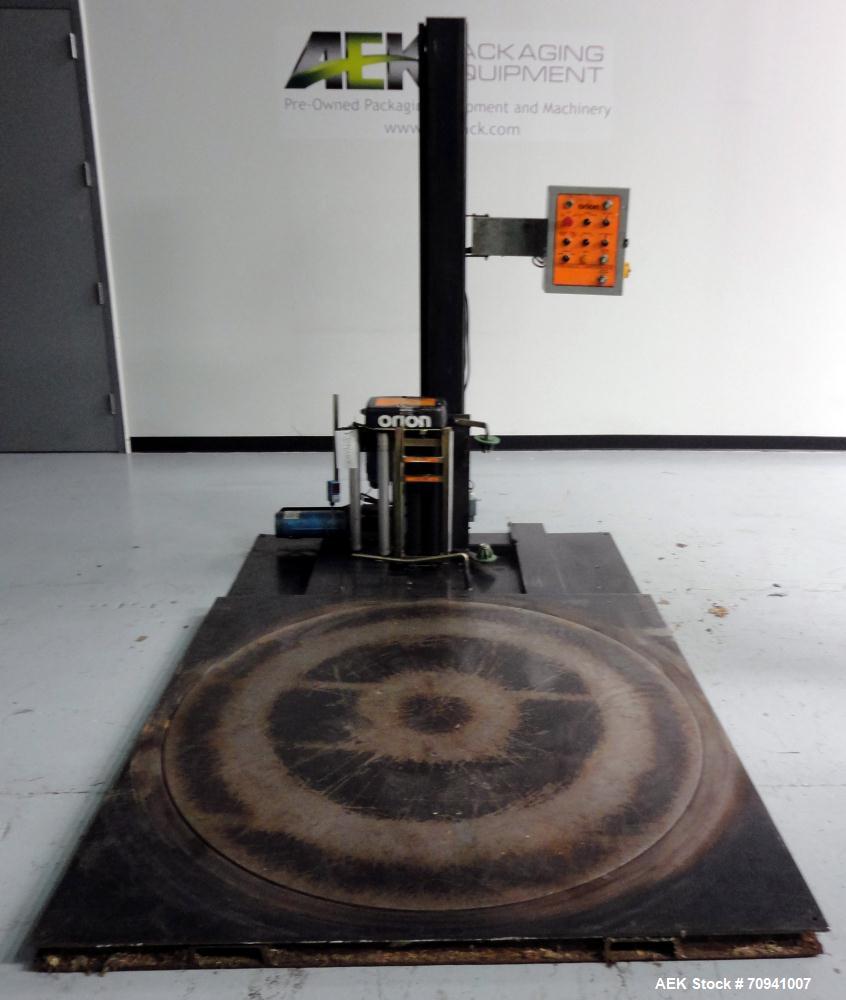 Used Orion L66/13S Semi Automatic Low Profile Stretch Wrapper. Turntable will do 0 - 14 RPM and is variable speed.  Maximum load capacity: up to 4,000 lbs. Film Roll Width: up to 20", 59" diameter tu...