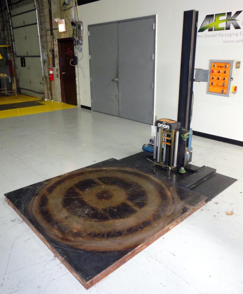 Used Orion L66/13S Semi Automatic Low Profile Stretch Wrapper. Turntable will do 0 - 14 RPM and is variable speed.  Maximum load capacity: up to 4,000 lbs. Film Roll Width: up to 20", 59" diameter tu...