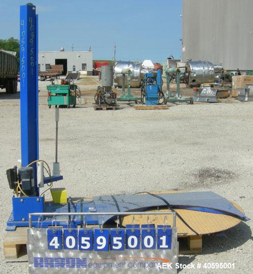 Used Vestil stretch wrapper, model SWA-48-R. 48" diameter turntable with approach ramp, 4000 pound load capacity. Can accommodate stretch film up to 11" diameter x 10 to 20" high.  Foot control. 1/2 ...