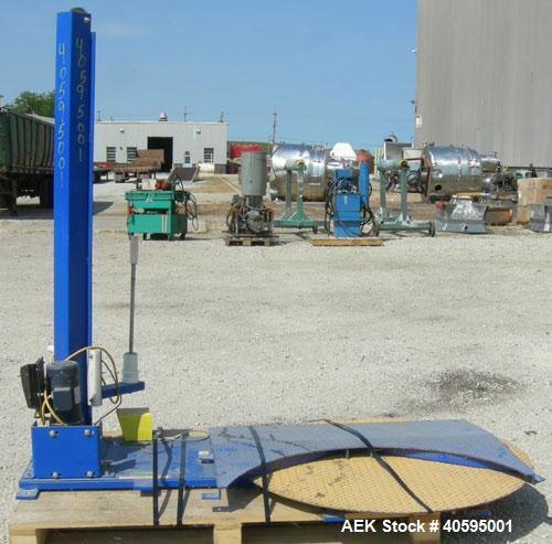 Used Vestil stretch wrapper, model SWA-48-R. 48" diameter turntable with approach ramp, 4000 pound load capacity. Can accommodate stretch film up to 11" diameter x 10 to 20" high.  Foot control. 1/2 ...