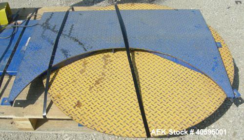 Used Vestil stretch wrapper, model SWA-48-R. 48" diameter turntable with approach ramp, 4000 pound load capacity. Can accommodate stretch film up to 11" diameter x 10 to 20" high.  Foot control. 1/2 ...