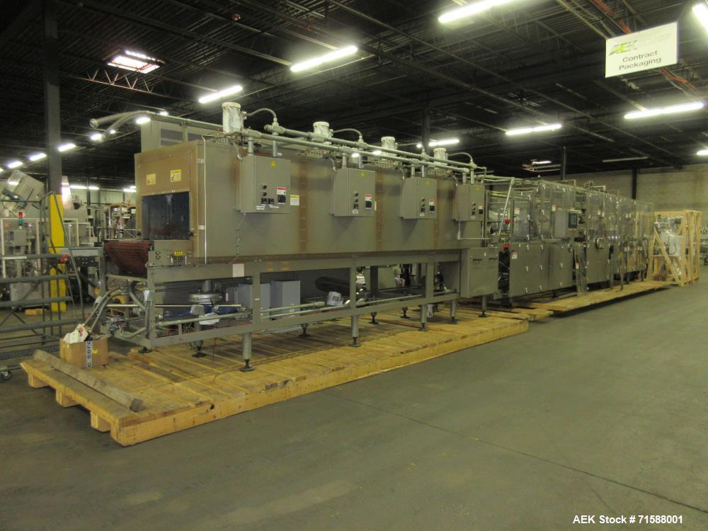 Used Douglas Automatic Tray Former and Registered Shrink Film Bundler