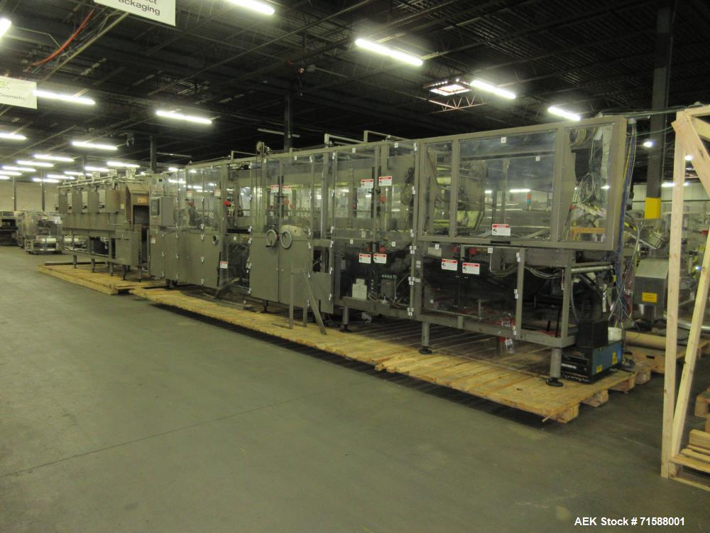 Used Douglas Automatic Tray Former and Registered Shrink Film Bundler