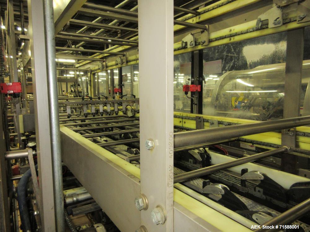 Used- Douglas Automatic Tray Former and Registered Shrink Film Bundler