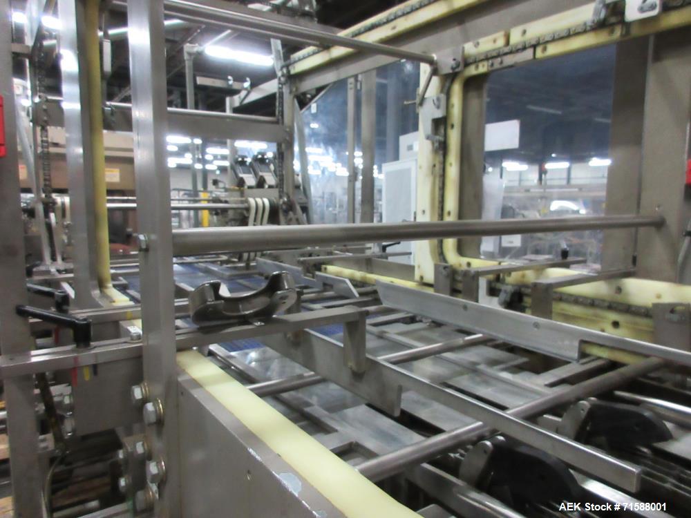 Used Douglas Automatic Tray Former and Registered Shrink Film Bundler
