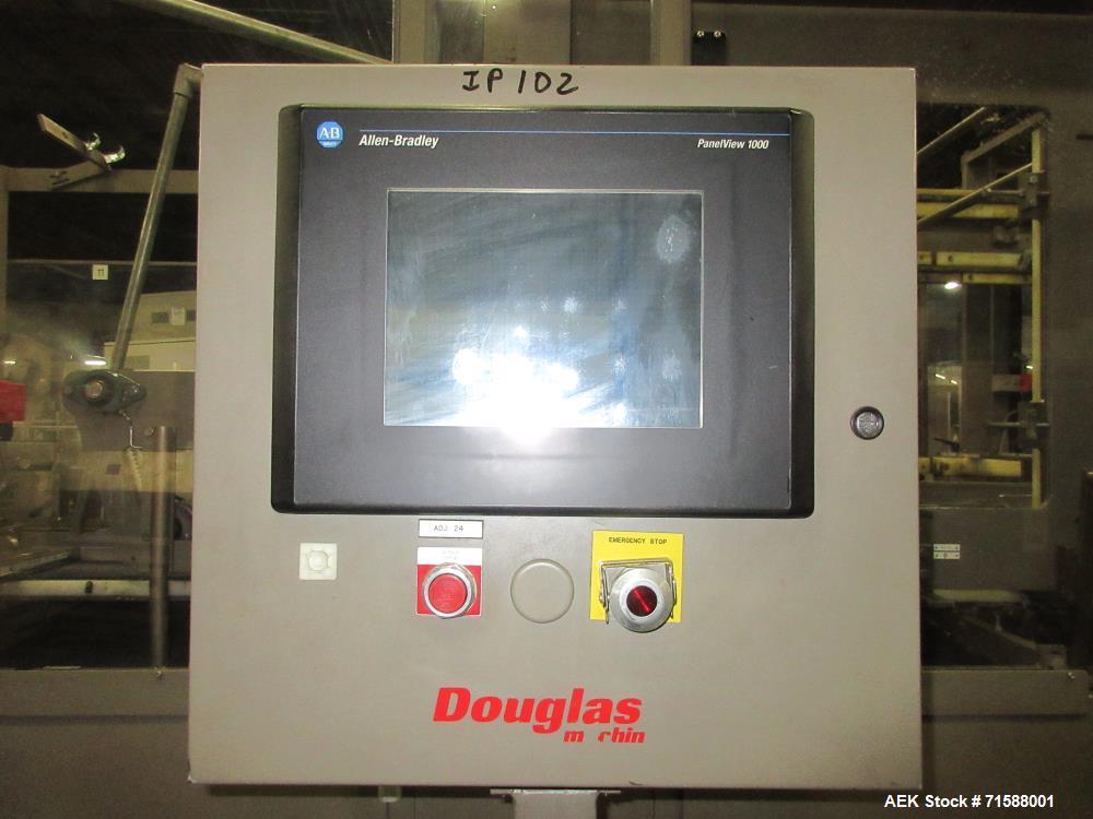 Used- Douglas Automatic Tray Former and Registered Shrink Film Bundler