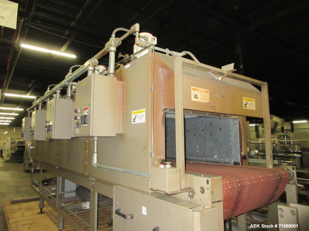 Used- Douglas Automatic Tray Former and Registered Shrink Film Bundler