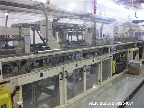 Used Kisters Kayat Model TSP 030 Automatic Tray Former, Packer and Shrink Overwrapper. Machine is capable of speeds of up to 30 trays per minute. Tray Former has print registered single roll technolo...