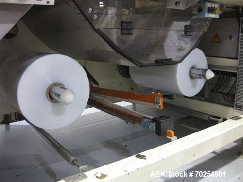 Used Kisters Kayat Model TSP 030 Automatic Tray Former, Packer and Shrink Overwrapper. Machine is capable of speeds of up to 30 trays per minute. Tray Former has print registered single roll technolo...
