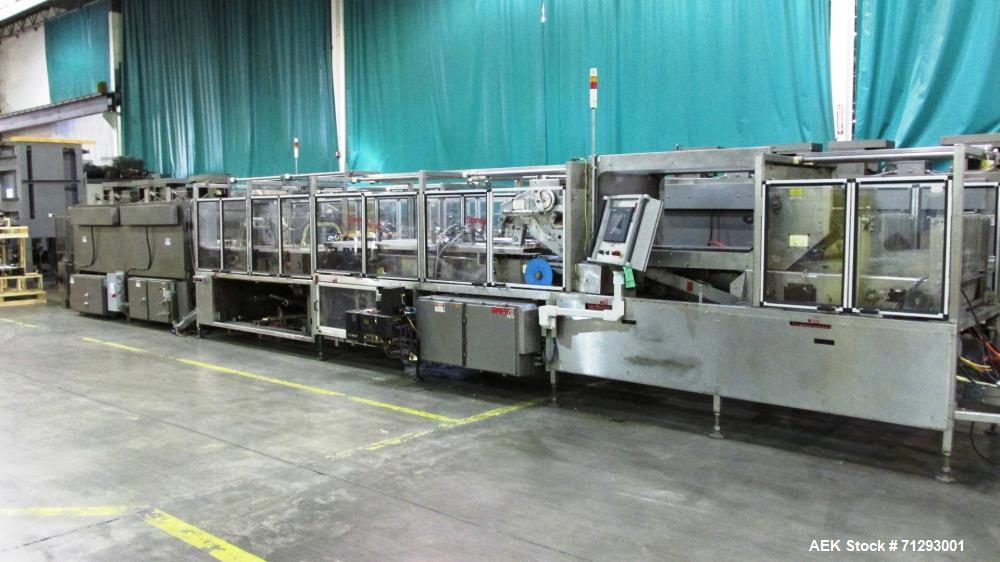 Used Standard Knapp, Model 296P, Continuous Tray Packer and Shrink Wrapper.