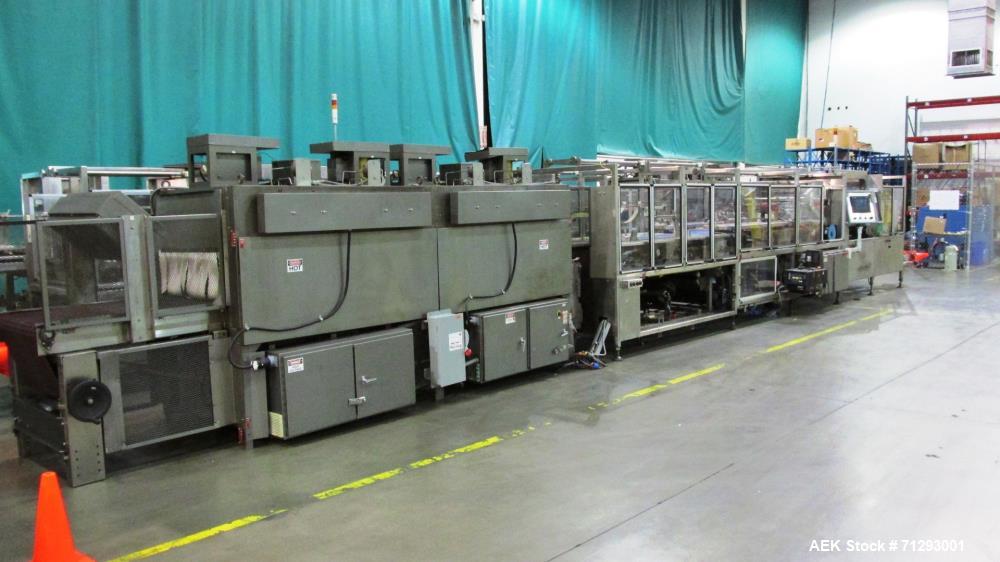 Used Standard Knapp, Model 296P, Continuous Tray Packer and Shrink Wrapper.
