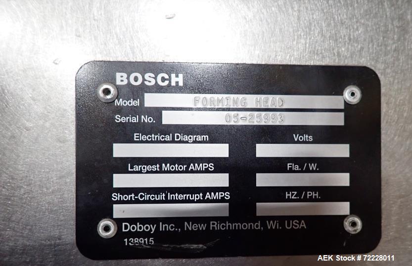 Used- Bosch Doboy 7420 Dual Mandrel Tray Former