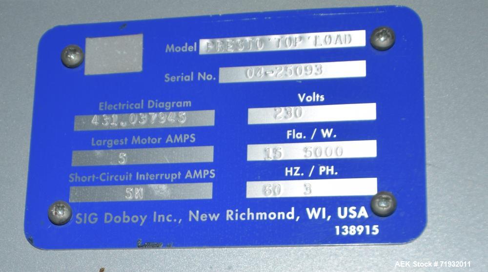 Used Bosch-Doboy Model 7510 Single Head Tray Former.