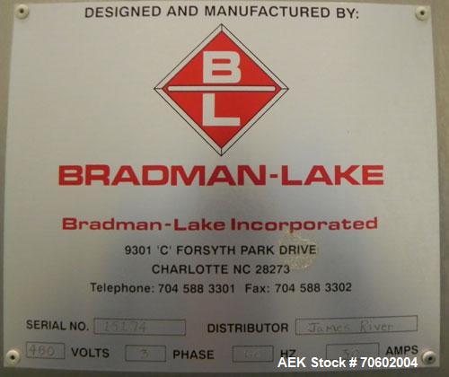 Used- Bradman Lake Model HS2/60G Dual Head Hot Melt Tray Former