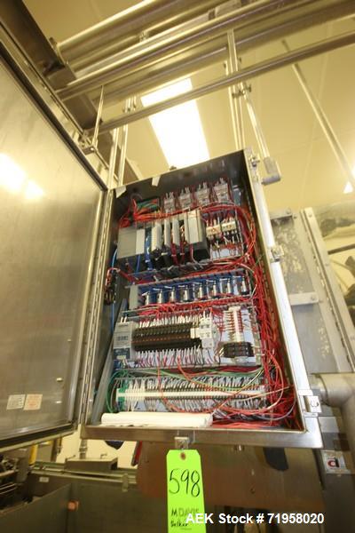 Used- Delkor S/S Tray Former, M/N T52, S/N 979, with Nordson Glue Pot, with S/S Platform, with S/S Control Panel, with Allen...