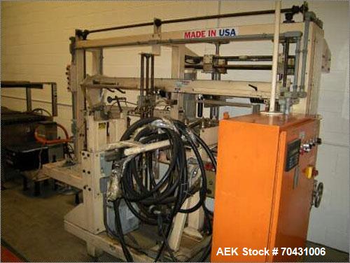 Used Marq Packaging Model HPT-LF/LH/AB Tray Forming System with extended blank magazine with powered chain drive, AB Dtam HMI. Missing and will require an AB PLC 504 installed by others. Hydraulic po...