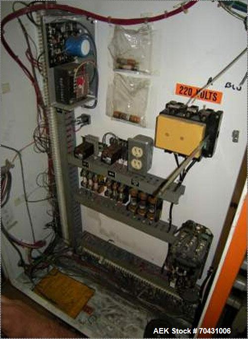 Used Marq Packaging Model HPT-LF/LH/AB Tray Forming System with extended blank magazine with powered chain drive, AB Dtam HMI. Missing and will require an AB PLC 504 installed by others. Hydraulic po...