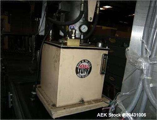 Used Marq Packaging Model HPT-LF/LH/AB Tray Forming System with extended blank magazine with powered chain drive, AB Dtam HMI. Missing and will require an AB PLC 504 installed by others. Hydraulic po...