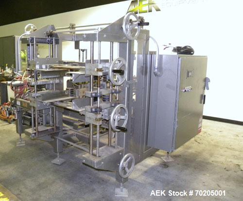 Used Marq Model HPT-MF/RH/DL High Performance Medium Frame Tray Former. Machine is capable of speeds up to 15 trays per minute.Direct Logics PLC and Nordson Problue 10 hot melt glue system. Has a tra...