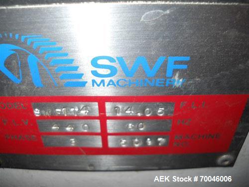 Used SWF IT4 Tray Former capable of 25 trays per minute. Has a Tray Size Range: length 7" - 34", width 8-1/8" - 22", depth 1" - 12" (with proper change parts). Knockdown Case Range: length 10-1/2" - ...