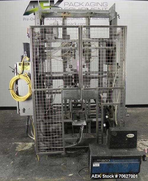 Used SWF Model 1T4 Trayformer. Stainless steel frame capable of speeds up to 35 trays per miniute depending on case size.Has a tray size range:7" to 34" long, 8-1/8" to 22" wide, 1" - 12" deep with p...