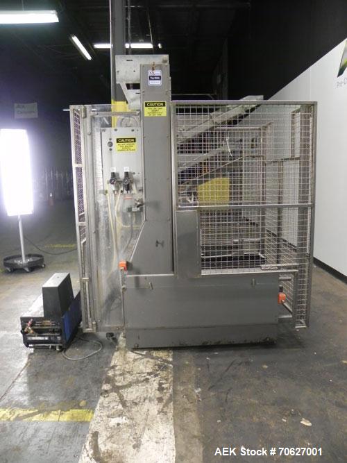 Used SWF Model 1T4 Trayformer. Stainless steel frame capable of speeds up to 35 trays per miniute depending on case size.Has a tray size range:7" to 34" long, 8-1/8" to 22" wide, 1" - 12" deep with p...