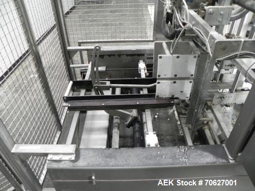Used SWF Model 1T4 Trayformer. Stainless steel frame capable of speeds up to 35 trays per miniute depending on case size.Has a tray size range:7" to 34" long, 8-1/8" to 22" wide, 1" - 12" deep with p...