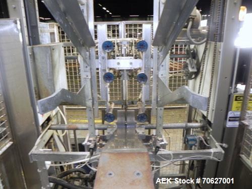 Used SWF Model 1T4 Trayformer. Stainless steel frame capable of speeds up to 35 trays per miniute depending on case size.Has a tray size range:7" to 34" long, 8-1/8" to 22" wide, 1" - 12" deep with p...