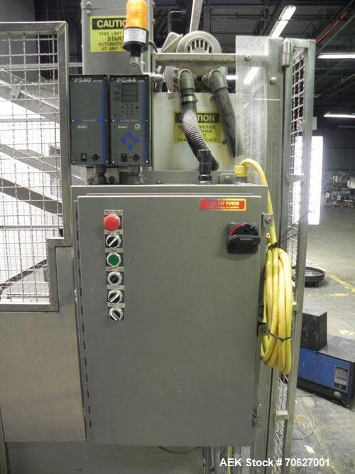 Used SWF Model 1T4 Trayformer. Stainless steel frame capable of speeds up to 35 trays per miniute depending on case size.Has a tray size range:7" to 34" long, 8-1/8" to 22" wide, 1" - 12" deep with p...