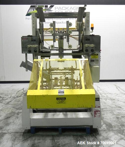Used SWF Model 1T4 Glue Tray Former with Lidder. Glue tray former capable of speeds up to 35 trays per minute depending on case size. Has vacuum blank tray pick up. Has a tray size range: 7" to 34" l...