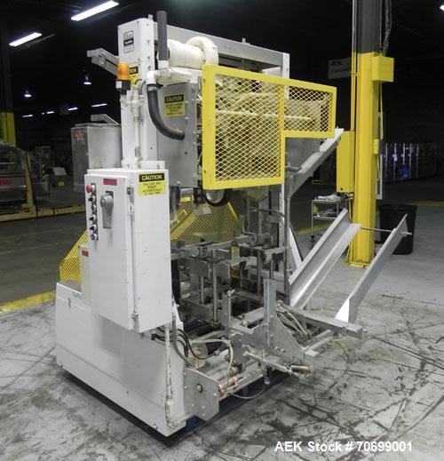 Used SWF Model 1T4 Glue Tray Former with Lidder. Glue tray former capable of speeds up to 35 trays per minute depending on case size. Has vacuum blank tray pick up. Has a tray size range: 7" to 34" l...