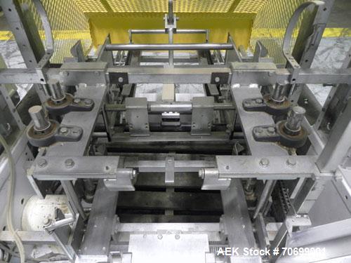 Used SWF Model 1T4 Glue Tray Former with Lidder. Glue tray former capable of speeds up to 35 trays per minute depending on case size. Has vacuum blank tray pick up. Has a tray size range: 7" to 34" l...