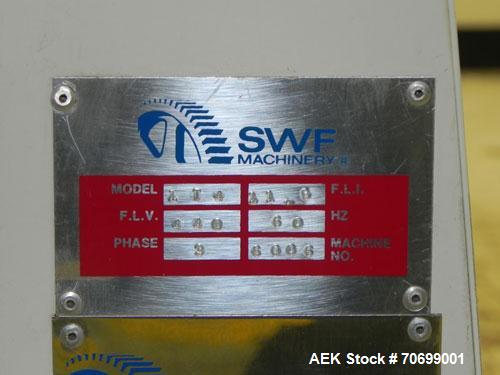 Used SWF Model 1T4 Glue Tray Former with Lidder. Glue tray former capable of speeds up to 35 trays per minute depending on case size. Has vacuum blank tray pick up. Has a tray size range: 7" to 34" l...