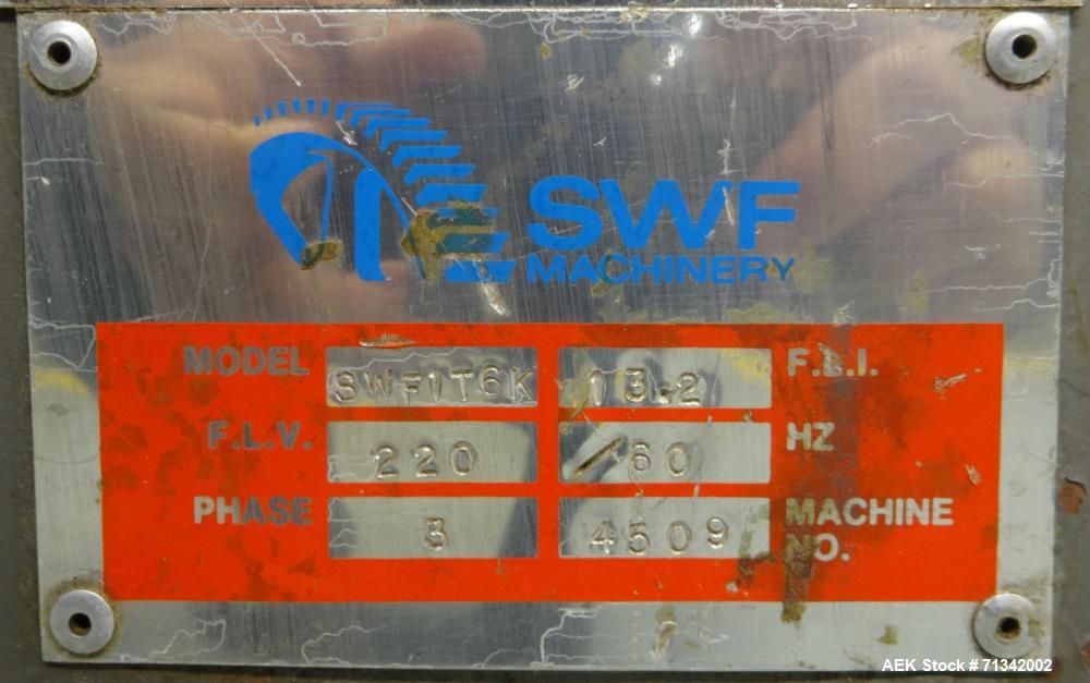 Used SWF Model 1T6K Quick Change Tray Former w/Nordson and Vacuum Pick