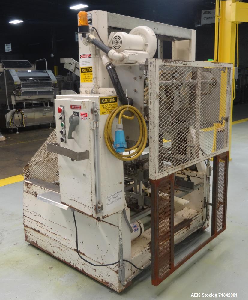 Used SWF Model 1T4 Automatic Hot Melt Glue Tray Former with Vacuum Pick Off