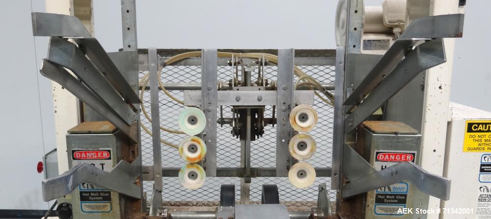 Used SWF Model 1T4 Automatic Hot Melt Glue Tray Former with Vacuum Pick Off